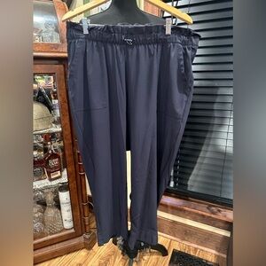 Talbots Navy Blue Relaxed Nylon Stretch Cuffed Pants 1X